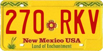 NM license plate 270RKV
