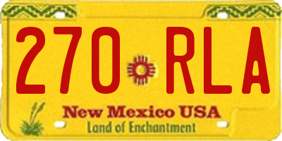 NM license plate 270RLA