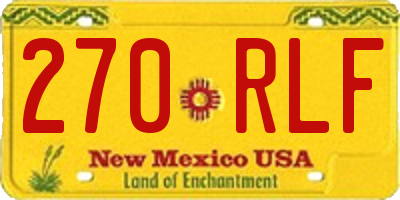 NM license plate 270RLF