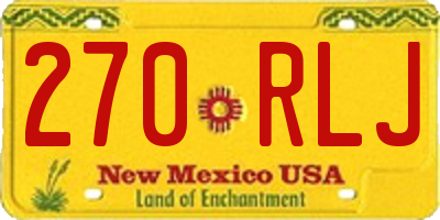 NM license plate 270RLJ