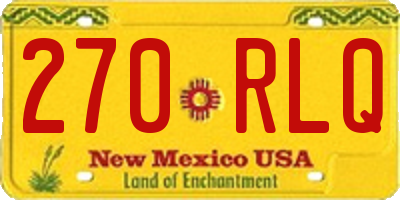 NM license plate 270RLQ
