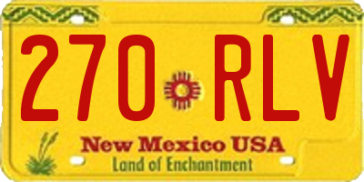 NM license plate 270RLV