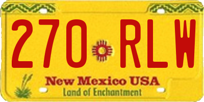 NM license plate 270RLW
