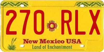 NM license plate 270RLX
