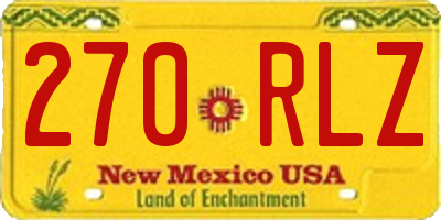 NM license plate 270RLZ
