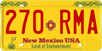 NM license plate 270RMA