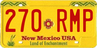 NM license plate 270RMP