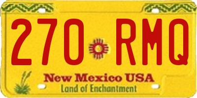 NM license plate 270RMQ