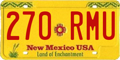 NM license plate 270RMU