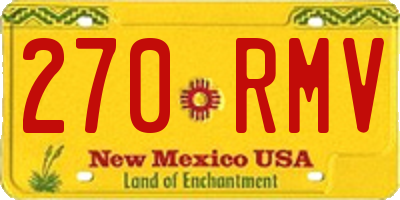 NM license plate 270RMV