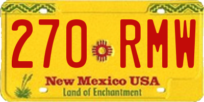 NM license plate 270RMW