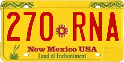 NM license plate 270RNA