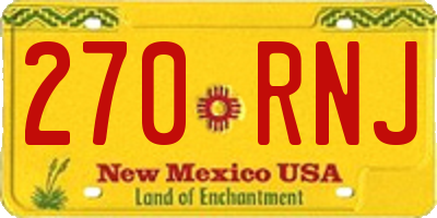NM license plate 270RNJ
