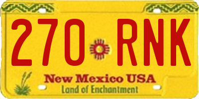 NM license plate 270RNK