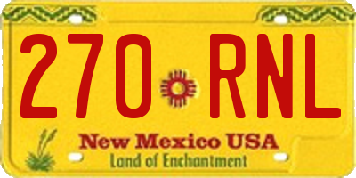 NM license plate 270RNL