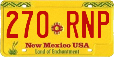 NM license plate 270RNP