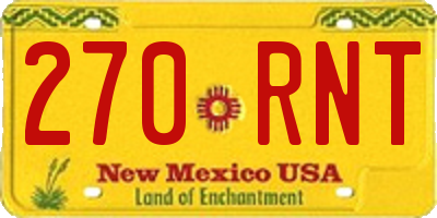 NM license plate 270RNT