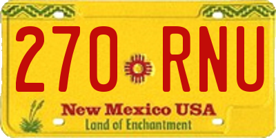 NM license plate 270RNU