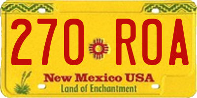 NM license plate 270ROA
