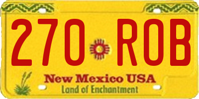 NM license plate 270ROB
