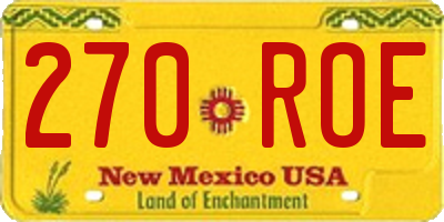 NM license plate 270ROE