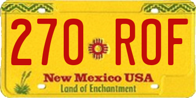 NM license plate 270ROF