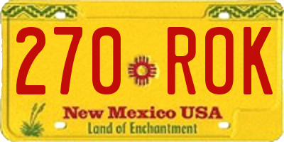 NM license plate 270ROK