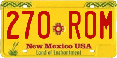 NM license plate 270ROM