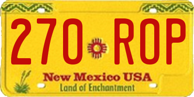 NM license plate 270ROP