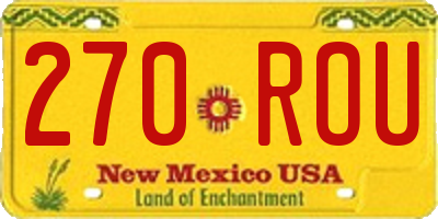 NM license plate 270ROU