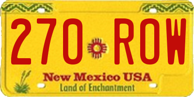 NM license plate 270ROW