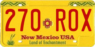 NM license plate 270ROX