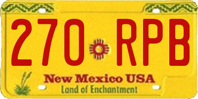 NM license plate 270RPB
