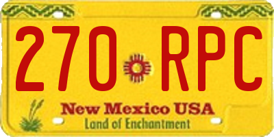 NM license plate 270RPC