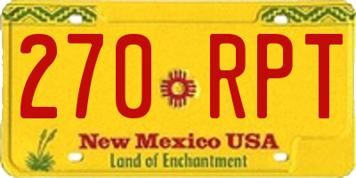 NM license plate 270RPT
