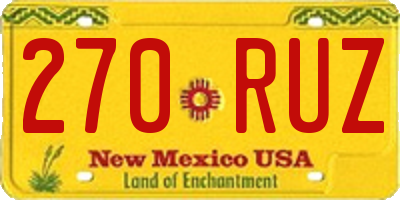 NM license plate 270RUZ