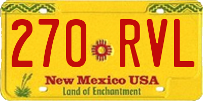 NM license plate 270RVL