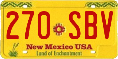 NM license plate 270SBV