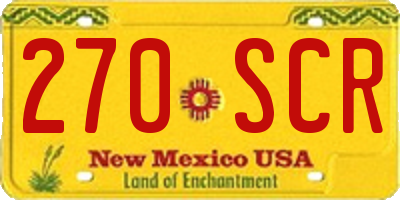NM license plate 270SCR