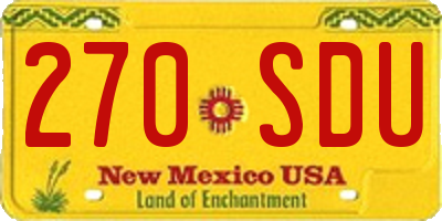 NM license plate 270SDU