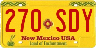NM license plate 270SDY