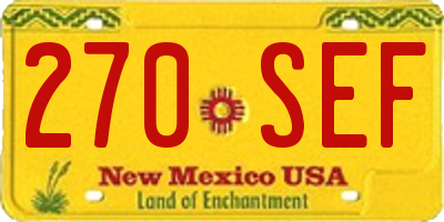 NM license plate 270SEF
