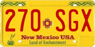 NM license plate 270SGX