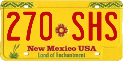 NM license plate 270SHS