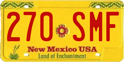 NM license plate 270SMF