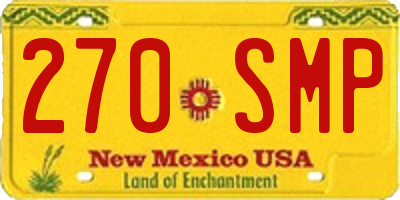 NM license plate 270SMP
