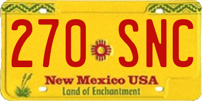 NM license plate 270SNC