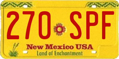 NM license plate 270SPF