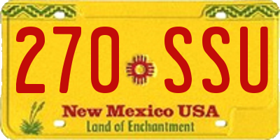 NM license plate 270SSU