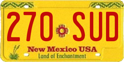 NM license plate 270SUD